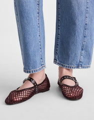The Remy Mary Jane Flat in Fishnet ESPRESSO BEAN