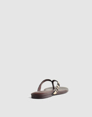 The Iggy Thong Sandal in Zebra-Print Haircalf ESPRESSO BEAN MULTI