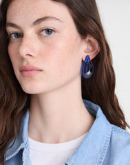 Resin Droplet Stud Earrings RETRO BLUE