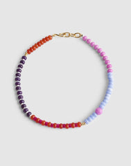 Semiprecious Beaded Choker Necklace WARM WISTERIA