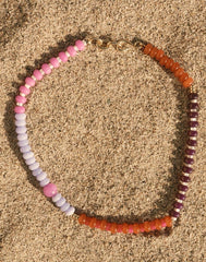 Semiprecious Beaded Choker Necklace WARM WISTERIA