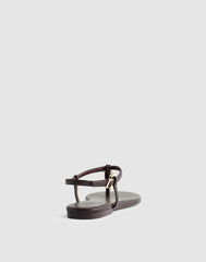 Madewell x Shopbop Iggy Charm T-Strap Sandal in Leather COFFEE BEAN