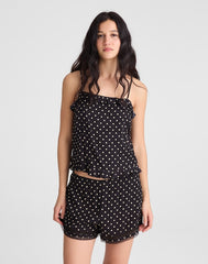 Ruffled Cami Top JET BLACK