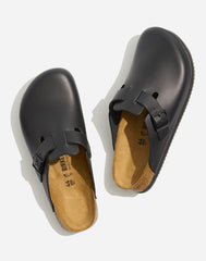 Birkenstock&reg; Boston Grip Leather Clogs BLACK