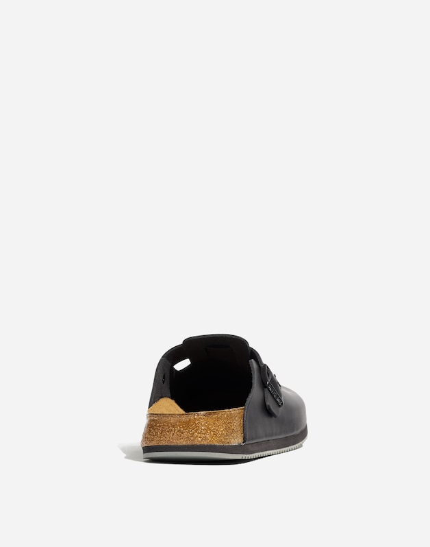 Birkenstock&reg; Boston Grip Leather Clogs BLACK