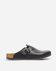 Birkenstock&reg; Boston Grip Leather Clogs BLACK