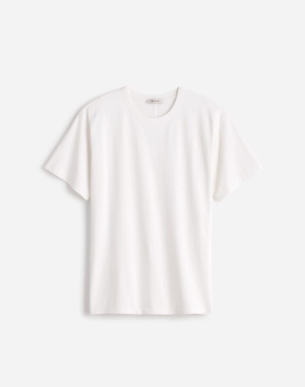Cotton Relaxed Oversized Tee EYELET WHITE