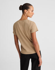 The Easy V-Neck Tee in Soft Slub WET STONE