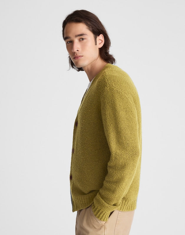 Boucl&eacute; Cardigan GREEN OCHRE