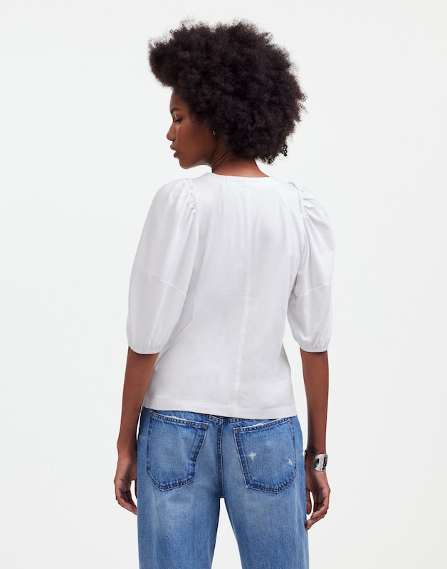 Puff-Sleeve Tee WHITE