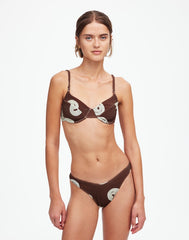 Zulu &amp; Zephyr Cocoa Swirl Textured Balconette Bikini Top COCOA SWIRL