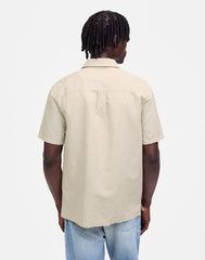 Button-Up Short-Sleeve Shirt in Cotton-Linen Blend BENGAL PLAID