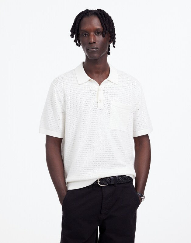 Pointelle Stitch Sweater Polo SALT