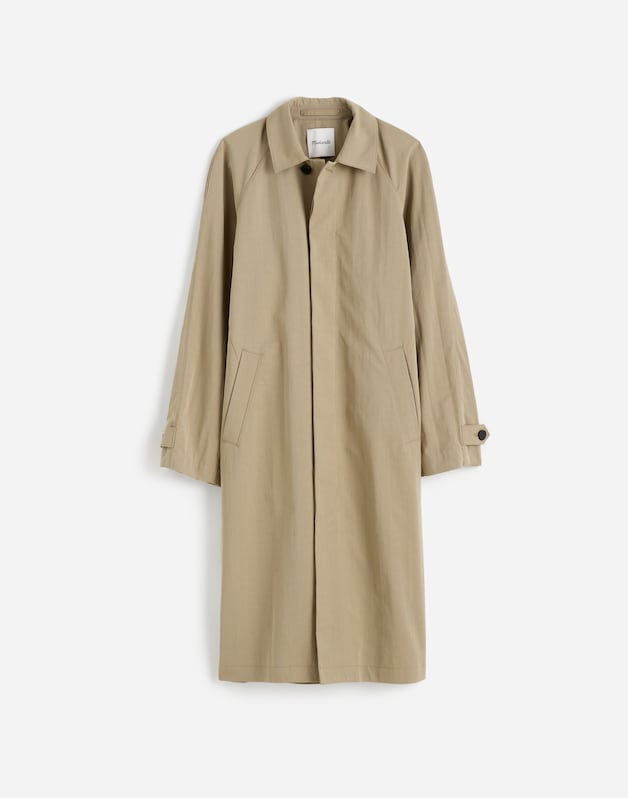 Raglan-Sleeve Trench Coat in Italian Twill HERITAGE KHAKI