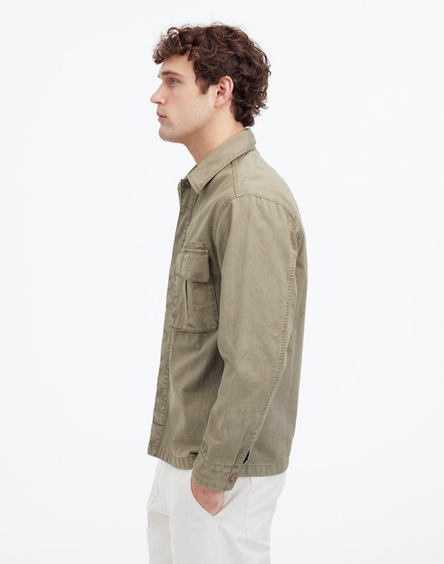 Utility Jacket in Garment-Dyed Cotton Twill FADED FATIGUE