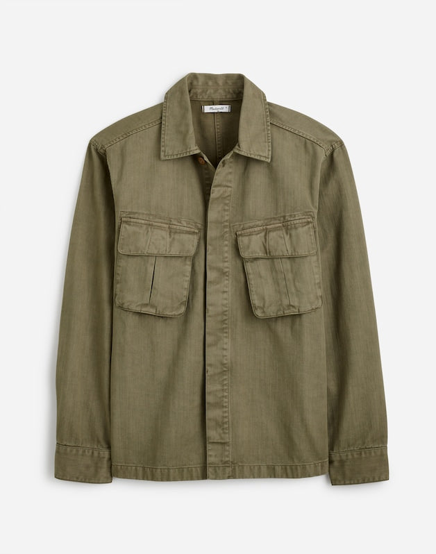 Utility Jacket in Garment-Dyed Cotton Twill FADED FATIGUE