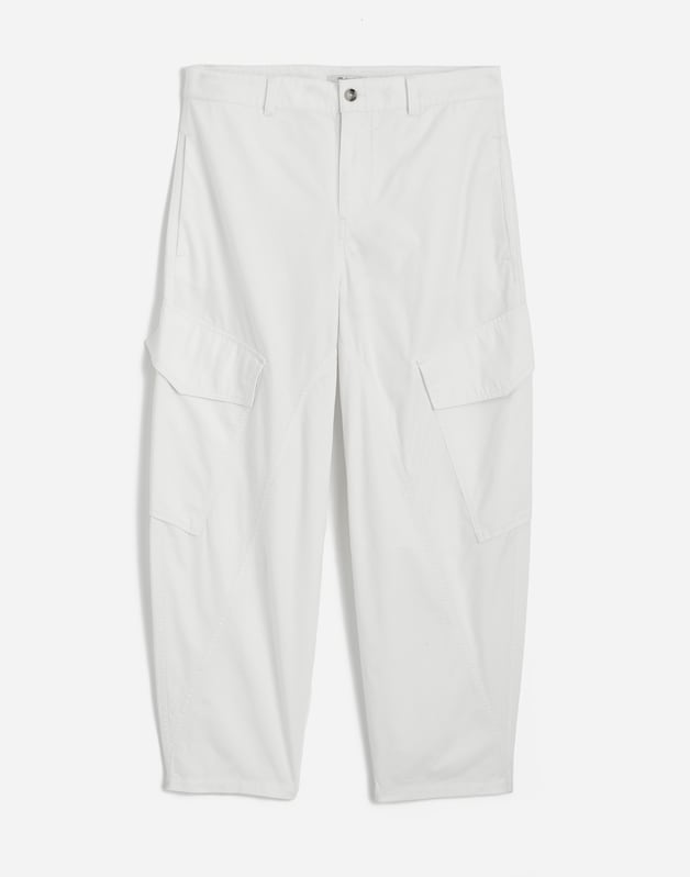 The Barrel-Leg Utility Pant in Garment-Dyed Twill WHITE