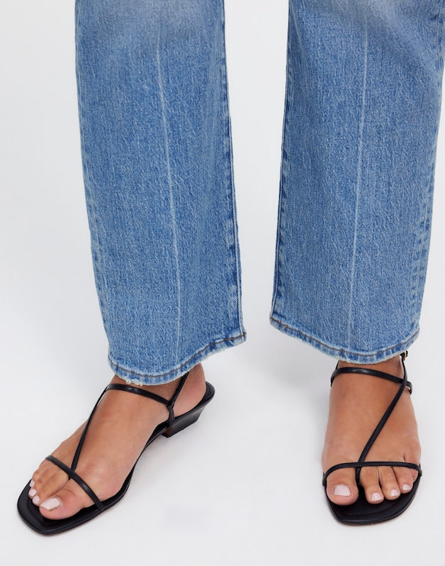 The Maycie Asymmetric T-Strap Sandal TRUE BLACK