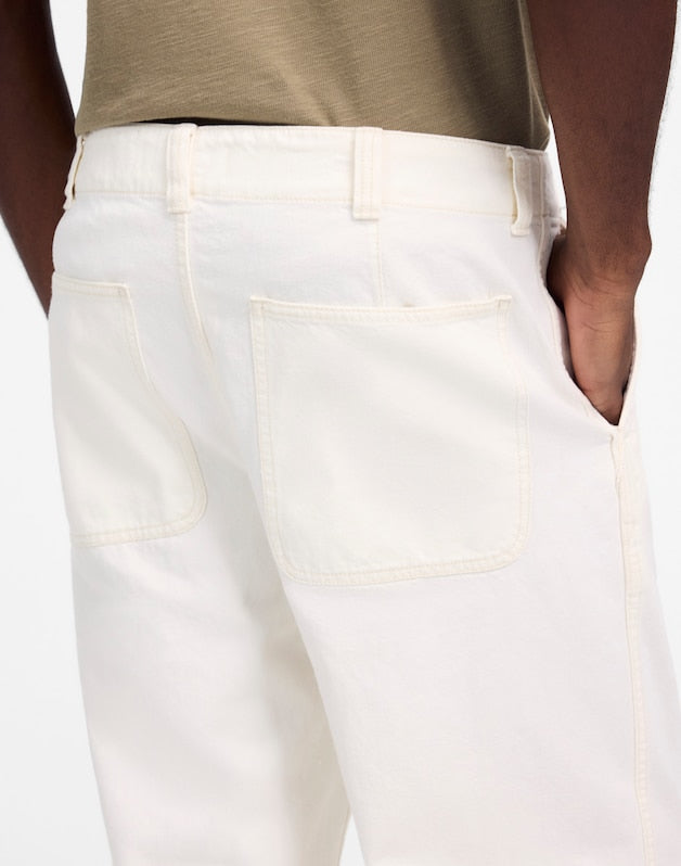 Patch Pocket Jeans in Summer Denim ECRU WASH