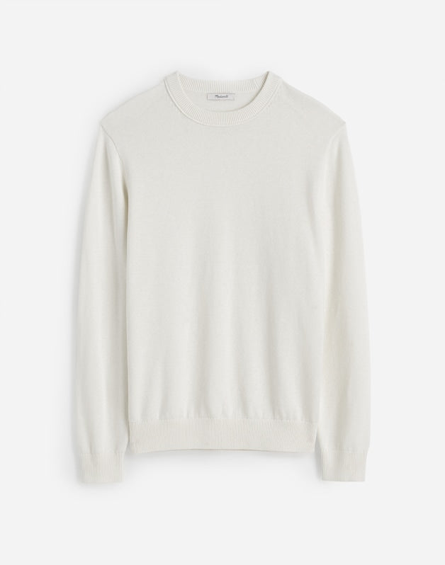 Crewneck Sweater in Lightweight Cotton-Linen Blend SALT