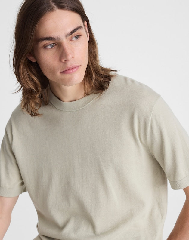 Crewneck Sweater Tee in Everyday Cotton DUSTY CELADON