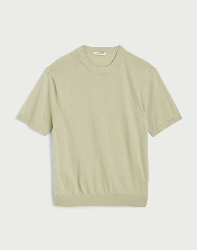 Crewneck Sweater Tee in Everyday Cotton DUSTY CELADON