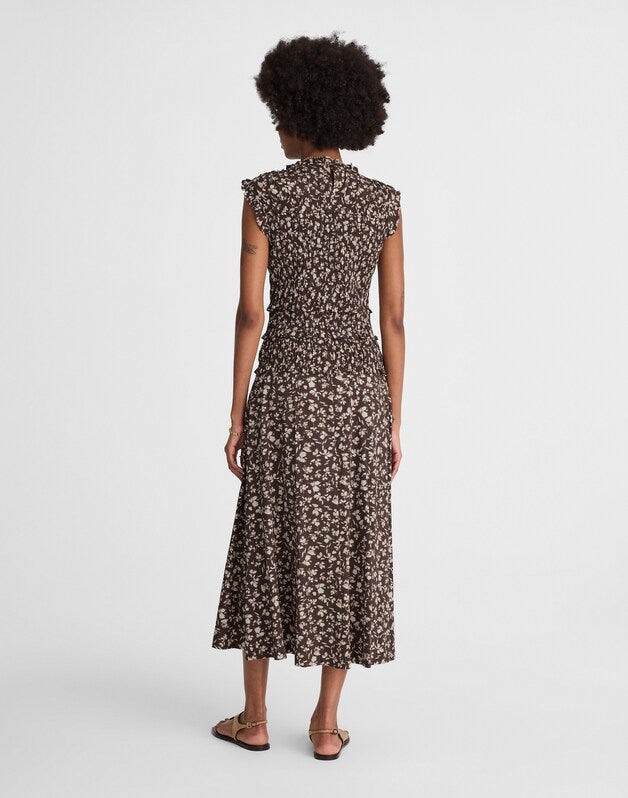 Smocked Sleeveless Midi Dress CARISSA PRINT