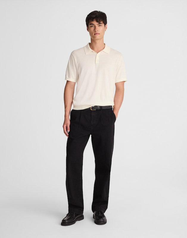 Heathered Three-Button Sweater Polo VINTAGE IVORY