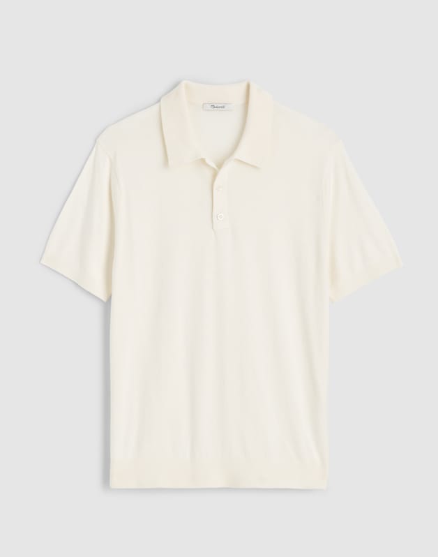 Heathered Three-Button Sweater Polo VINTAGE IVORY