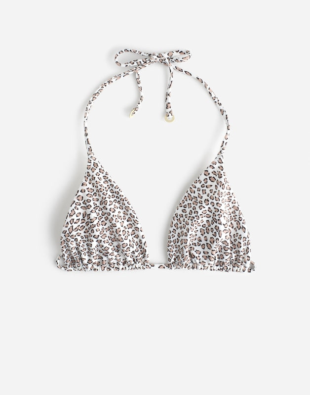 Zulu &amp; Zephyr Micro Leopard Halter Bikini Top MICRO LEOPARD