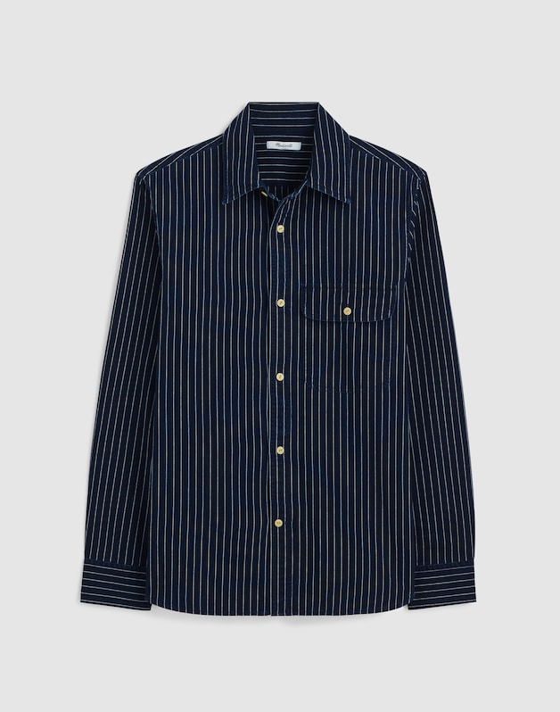 Indigo-Dyed Stripe Work Shirt INDIGO STRIPE