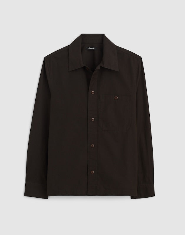 Cotton Poplin Overshirt MOCHA BROWN