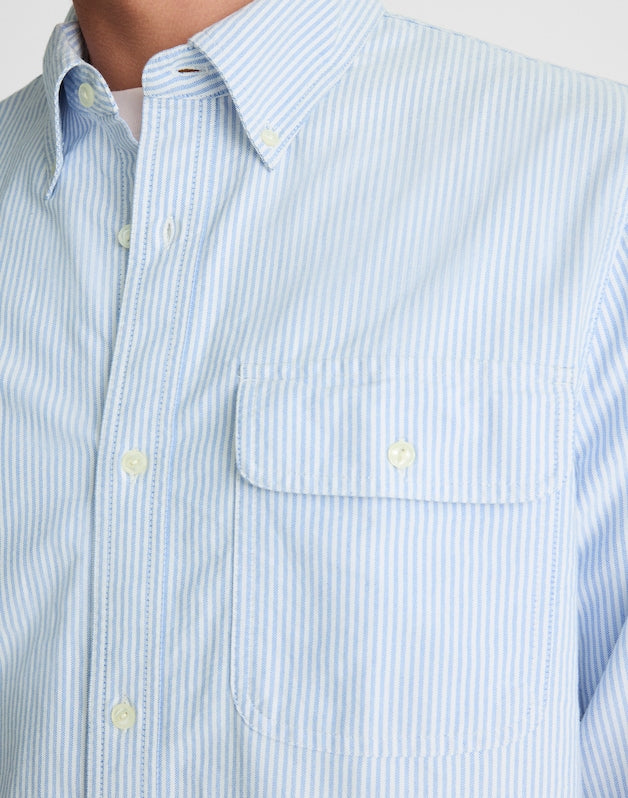 Oxford Stripe Work Shirt LIGHT BLUE STRIPE
