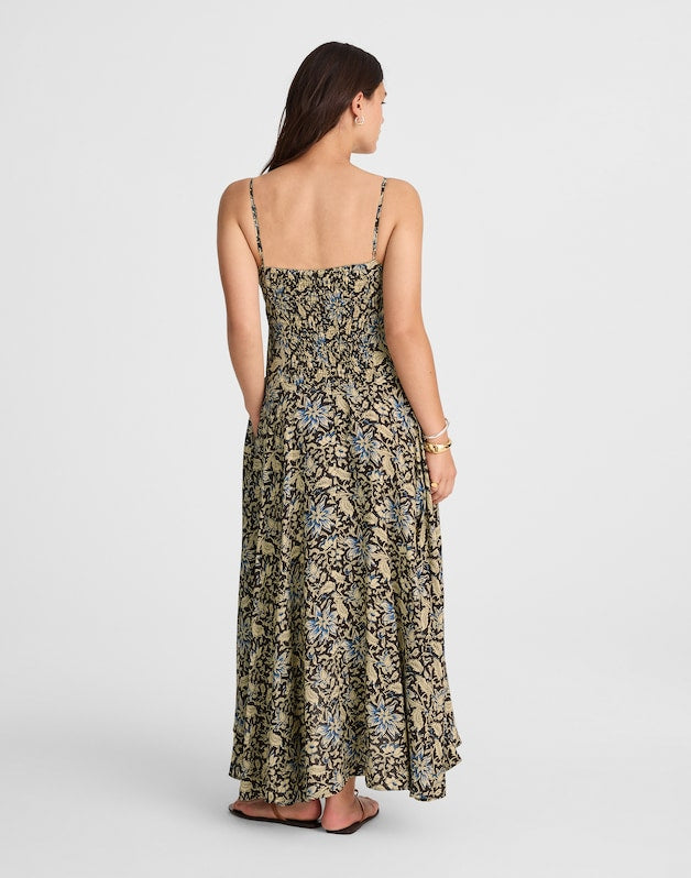 Ruched High-Low Slip Dress DARK CAROB