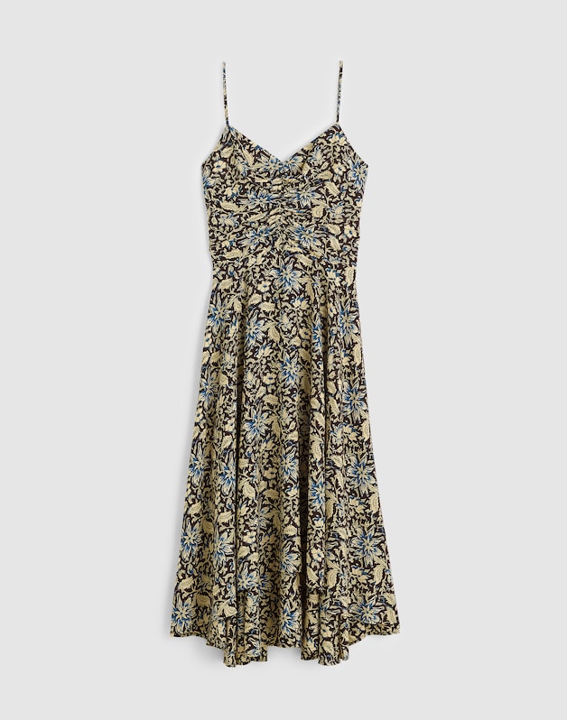 Ruched High-Low Slip Dress DARK CAROB