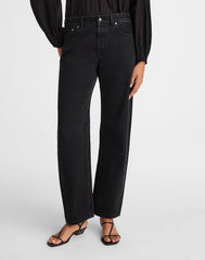 The Tall Darted Barrel-Leg Jean WASHED BLACK