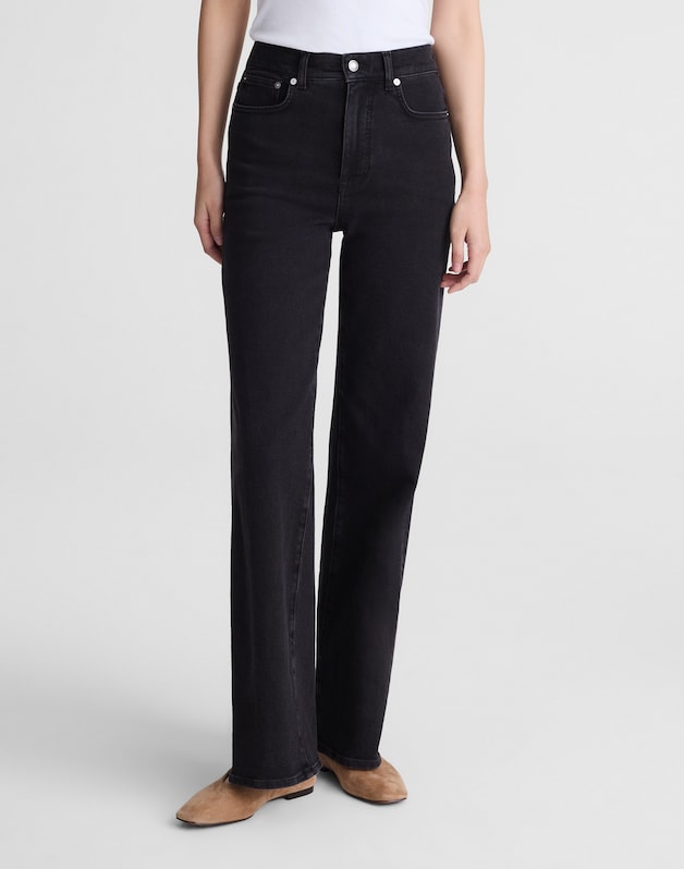 The Tall Wide-Leg Jean in Super Stretch Denim BLACK FROST