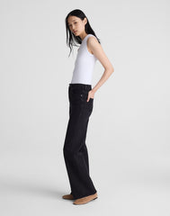 The Petite Wide-Leg Jean in Super Stretch Denim BLACK FROST
