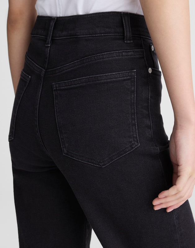 The Wide-Leg Jean in Super Stretch Denim BLACK FROST
