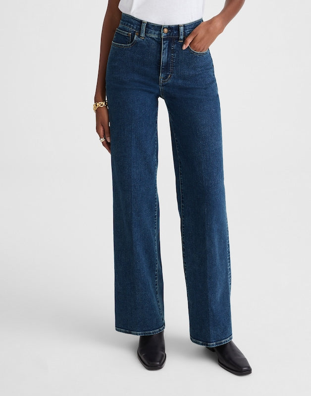 The Petite Wide-Leg Jean in Super Stretch Denim PATTSON WASH