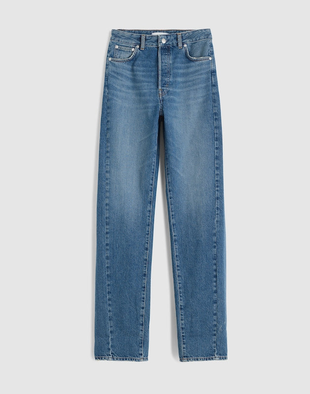 The Curvy Pieced Barrel-Leg Jean MOSBY WASH