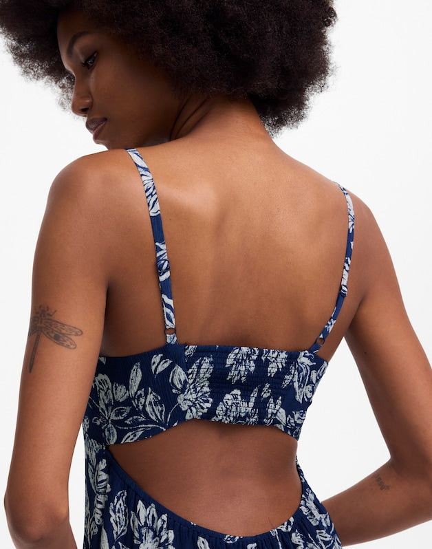 Textured Maxi Slip Dress in Floral SAYLOR FLORAL NAVY LARGE