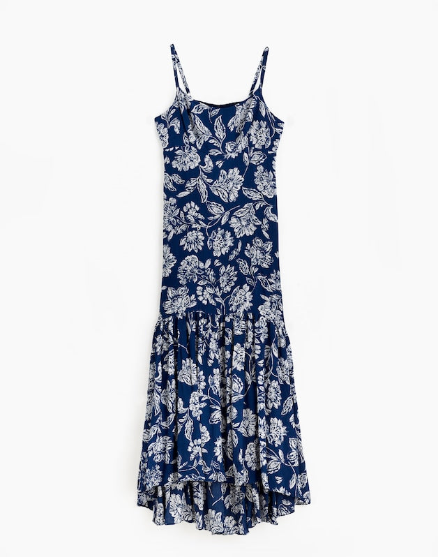 Textured Maxi Slip Dress in Floral SAYLOR FLORAL NAVY LARGE