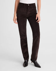 The Petite Longline Straight Pant in Corduroy BLACK WALNUT