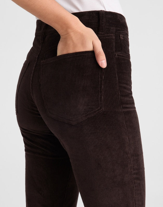 The Longline Straight Pant in Corduroy BLACK WALNUT