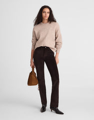 The Petite Longline Straight Pant in Corduroy BLACK WALNUT