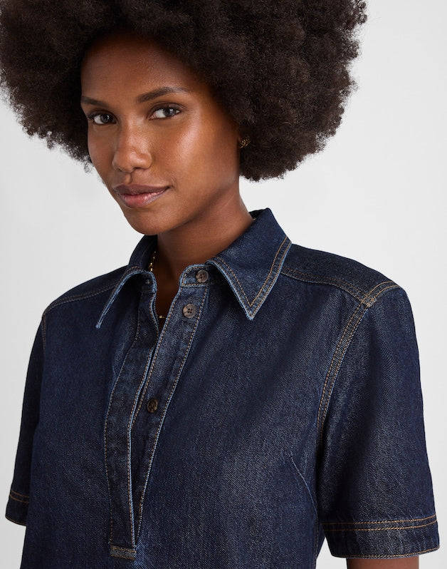 Denim Popover Mini Dress RINSE WASH