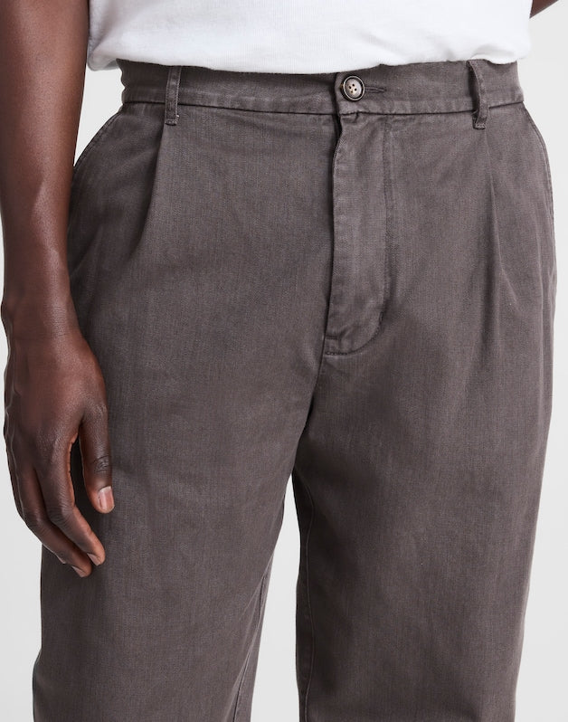 Pleated Twill Trousers SOFT CHARCOAL