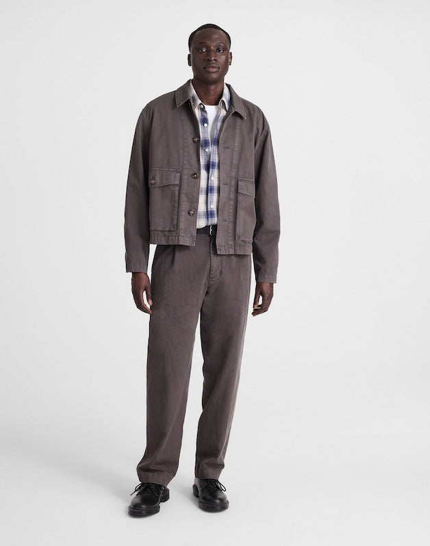 Pleated Twill Trousers SOFT CHARCOAL