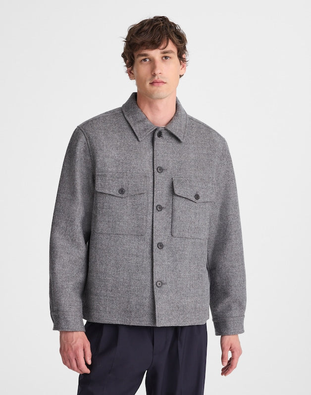 Shirt-Jacket in Italian Wool HTHR GREY